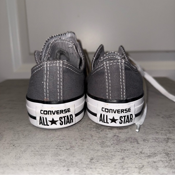 Converse women’s sneakers size 5 double tongue chuck Taylor low gray shoes - Picture 3 of 8